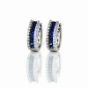 Blue Sapphire Diamond Huggie Earrings